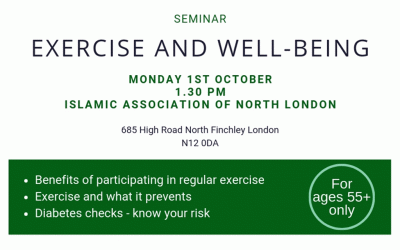 1 Oct: Exercise and Wellbeing Seminar
